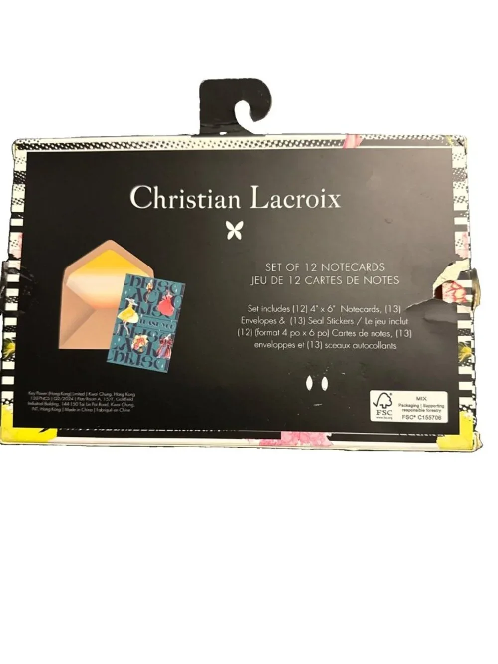 Christian Lacroix Thank you Stationary set 4x6 9 NOTECARDS 10 ENVELOPES LEFT
